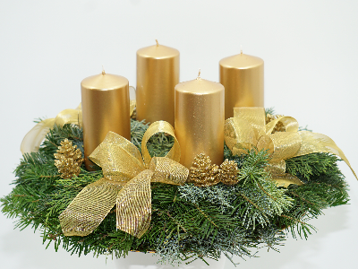 Adventskranz elegant gold