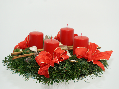 Adventskranz klassisch hellrot