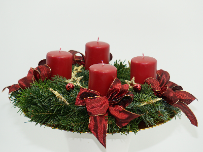 Adventskranz klassisch dunkelrot