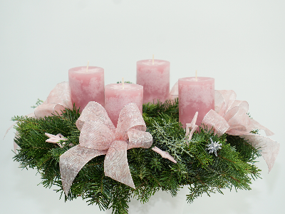 Adventskranz klassisch Rosa